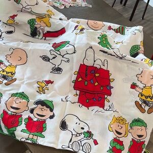 PEANUTS SHOWER CURTAIN HOOKS SET SNOOPY CHARLIE BROWN WOODSTOCK CHRISTMAS WINTER
